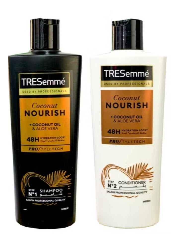 TRESemmé Coconut Nourishing Hair Shampoo and Conditioner with Coconut Oil and Aloe Vera 400ml + 400ml